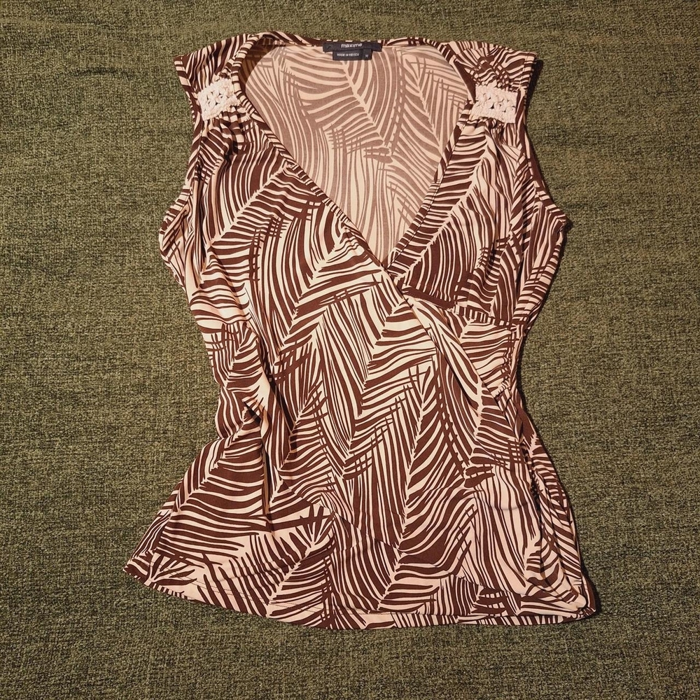 Brown Patterned Women's Top